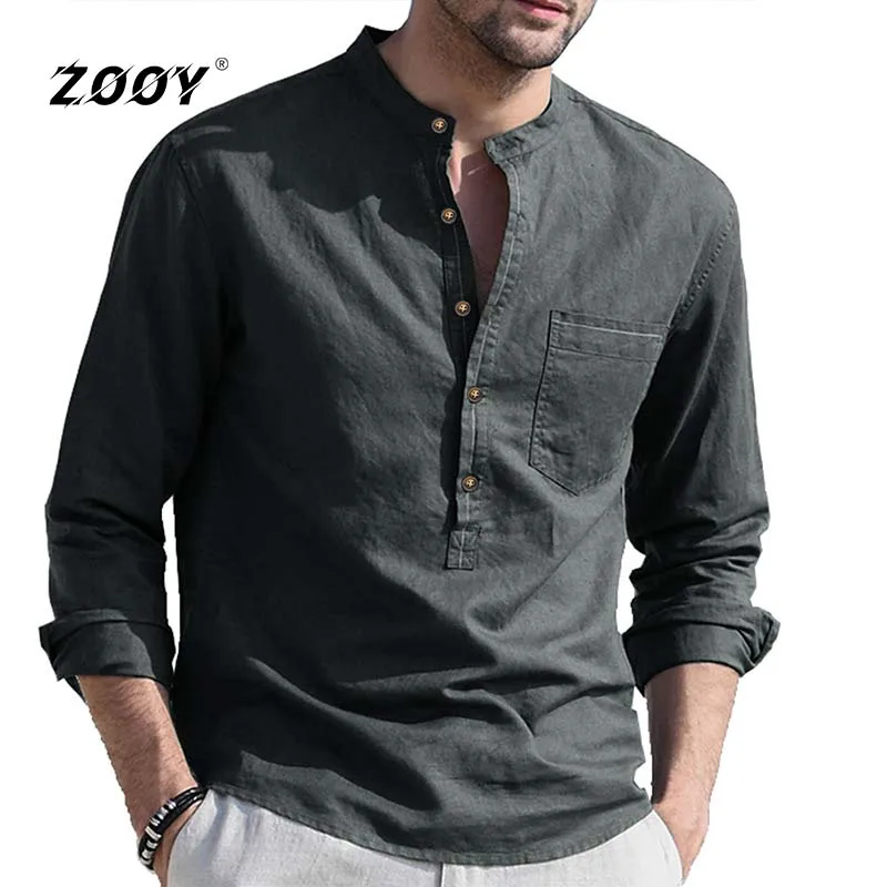 Mens Green Shirt Streetwear Fashion Male Solid Long Sleeve Tops Casual Cotton And Linen Shirt Mens Luxury Designer Clothing 2023