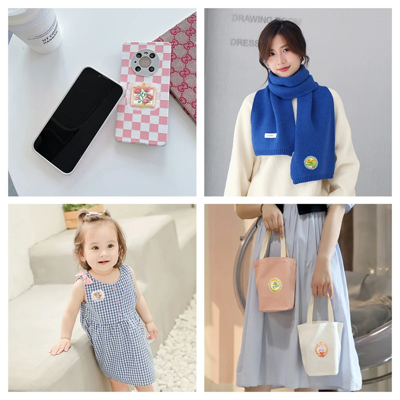 Самоклеящиеся кружевные нашивки стильные вышитые цветы искусственные милые