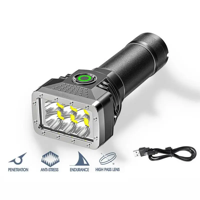 

Most Powerful 6 LED Flashlight Rechargeable Torch Light Waterproof FlashlightTactical Lantern Wide Beam Hand Lamp For Camping