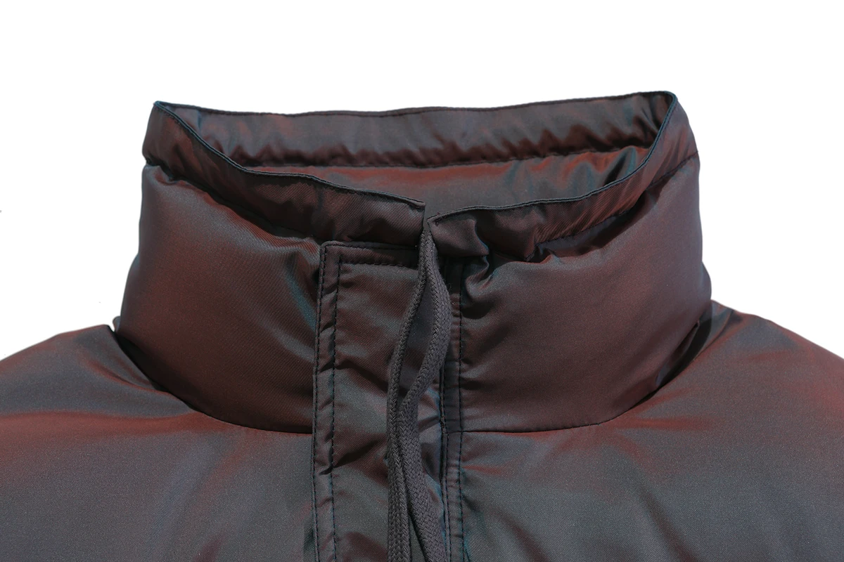 Padded Jackets Parka Streetwear Hip Hop Full Zip Reflective Jacket Coat Casual Tops Outwear Winter Thick Windbreaker Warm Cotton