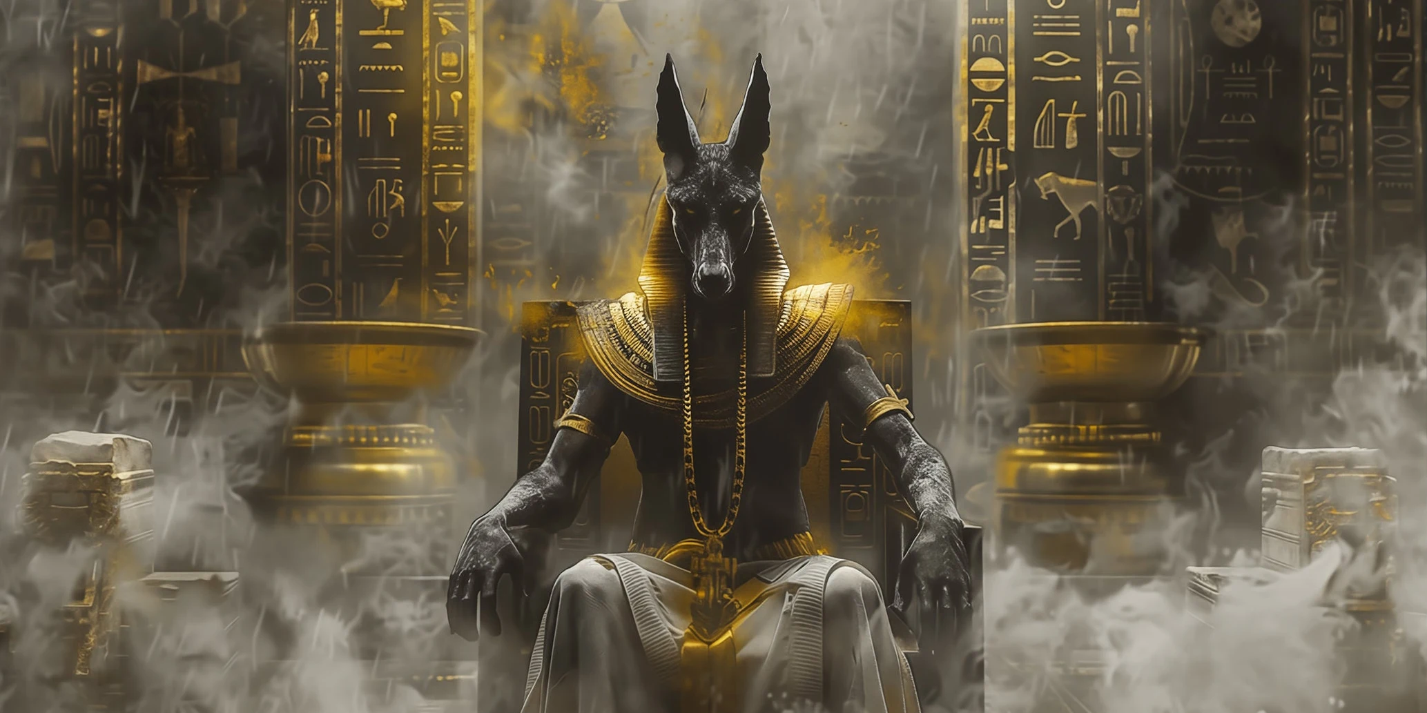 

Портрет Бога Анубиса на холсте