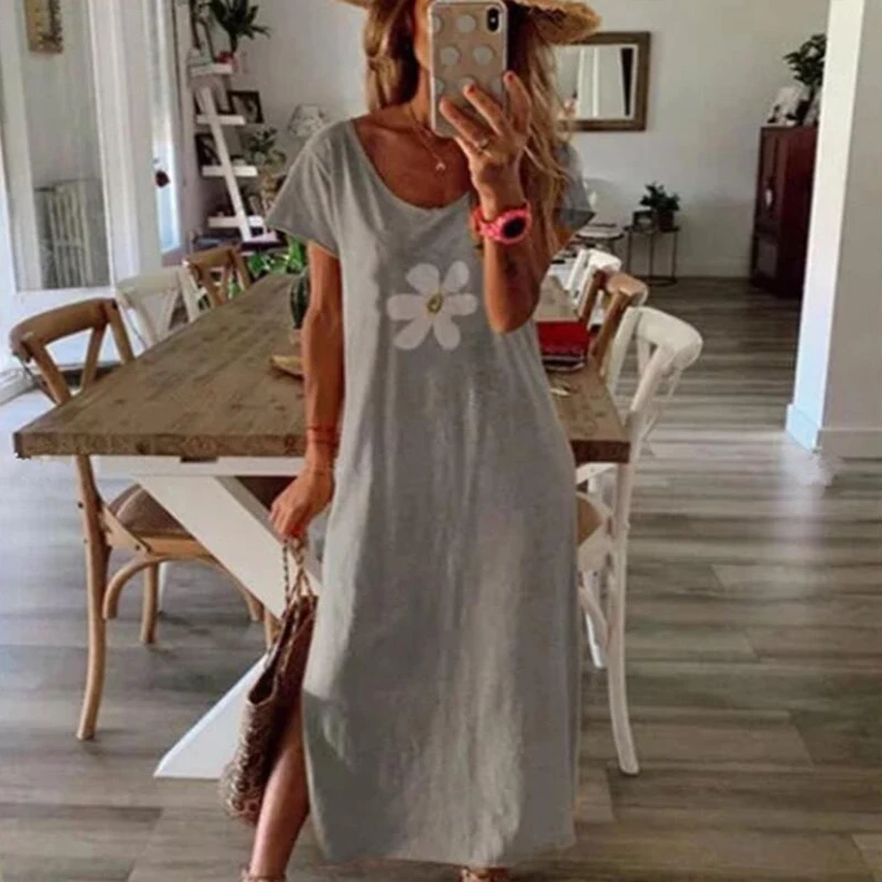 Женское летнее платье с принтом в европейском и американском стиле четыре цвета 6