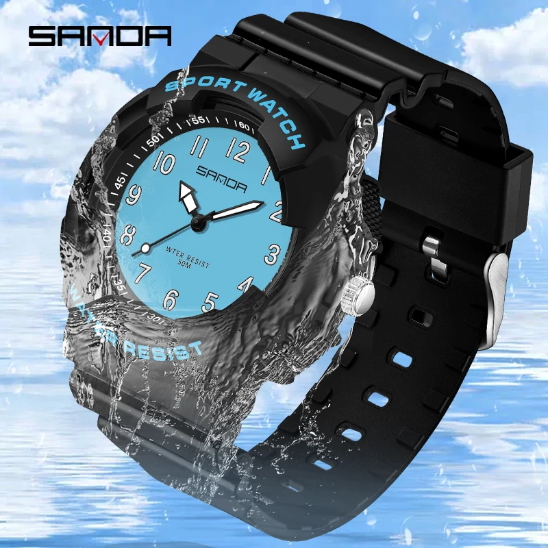 

2023 New Watch Youth Student Fresh Electronic Sanda 6094 Watch Digital Fashion Versatile Waterproof Female Student Watch