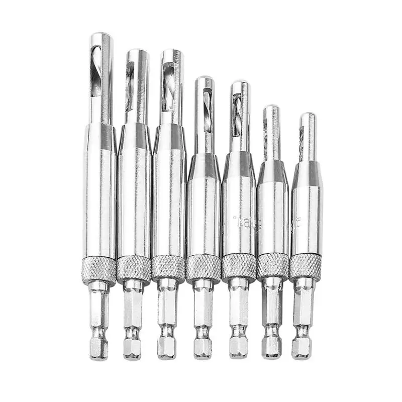 

7pcs Door Window Hinge Twist Tool Wood Drill Bit Set Self Centering Hole Puncher Carpenter Tools Machining Tool Renovation Team