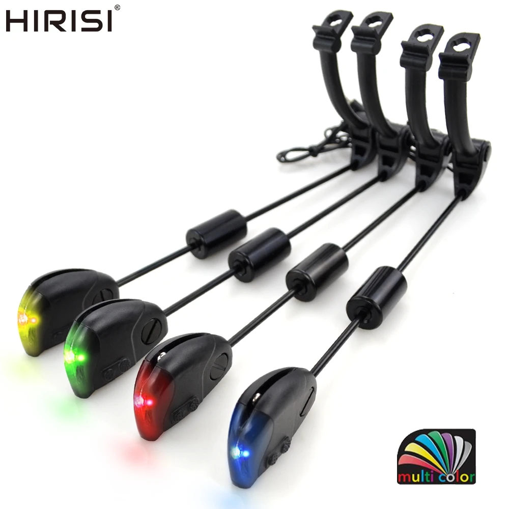 Hirisi Carp Fishing Swingers Set LED Indicator for Fishing Alarms Bite Indicator With Button Cell Batteries B2018