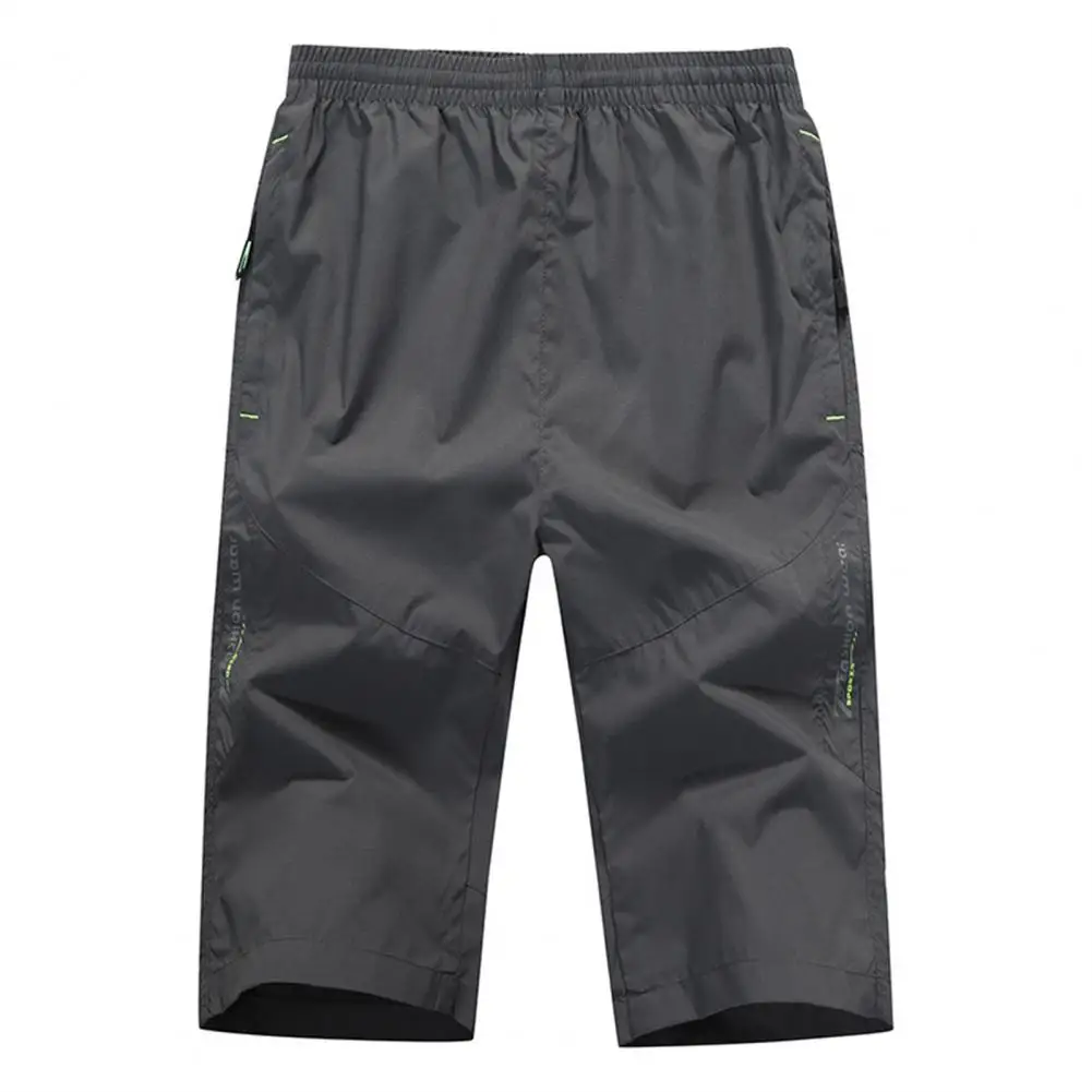 

Plus Size Popular Quick Dry Multi Pockets Capri Pants Male Capri Pants Elastic Waist Streetwear