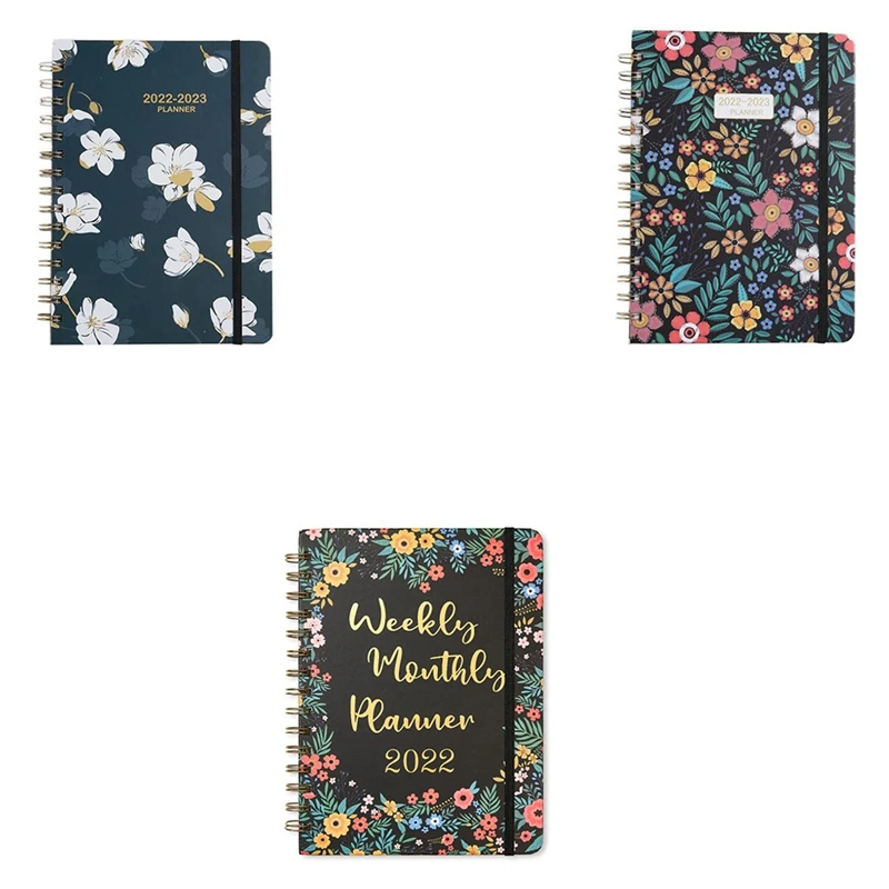

Planner Flower Schedule Notebook Daily Plan Year Calendar A5 Coil Notebook English Book Time Management Agenda