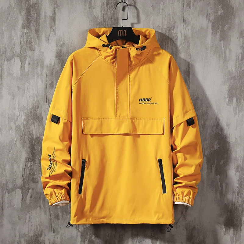 

Men Jackets And Coats Loose Streetwear Casual Outwear Coats Hip Hop Men's Windbreaker Overcoat