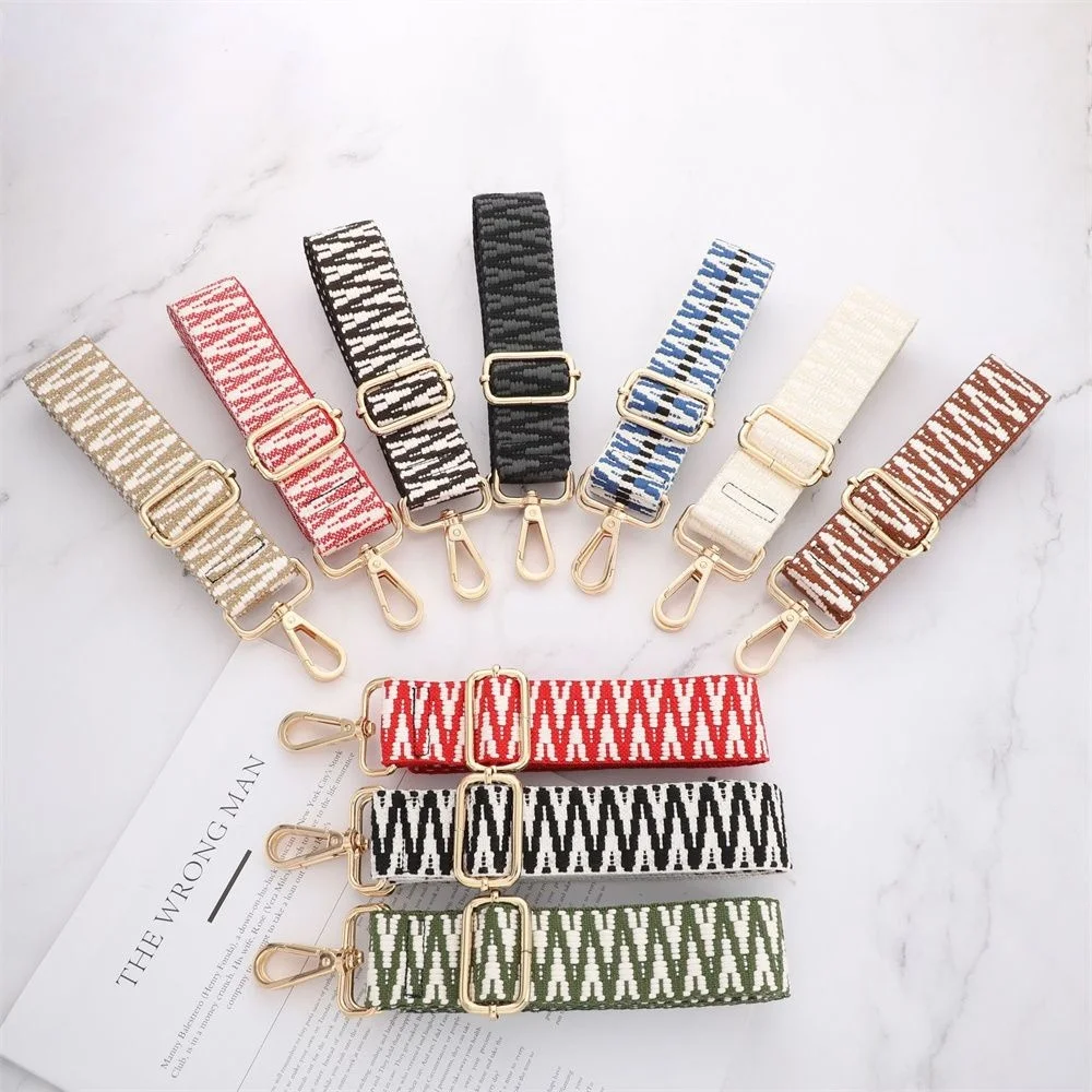 

Fashion Adjustable Ethnic Style Wide Woven Bag Strap DIY Replacement Cross Nylon Shoulder Handbags Belt Bag Parts Accessories