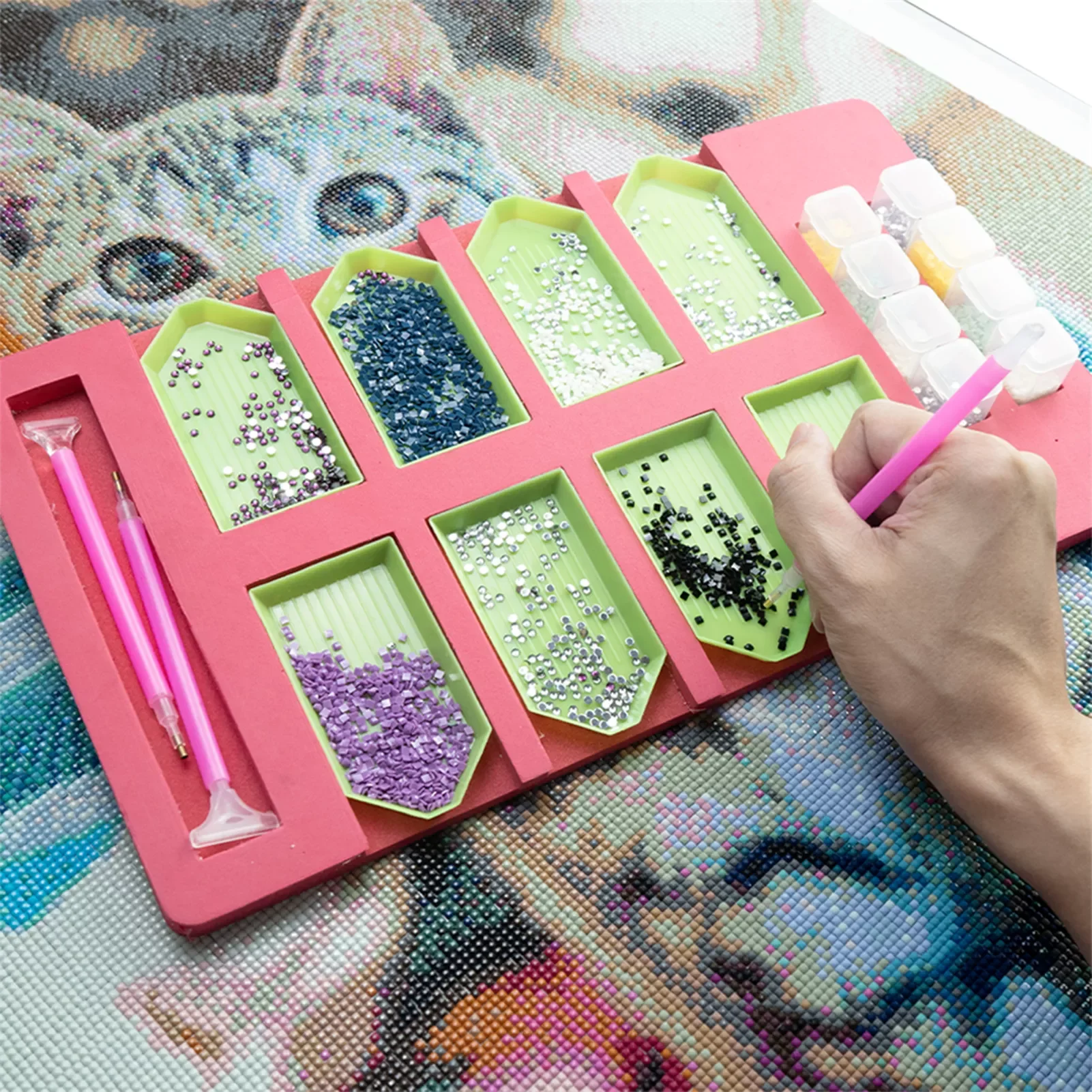 

NEW2023 Multi-function Diamond Tray Holder Drill Pen Diamond Box Organizer DIY Craft