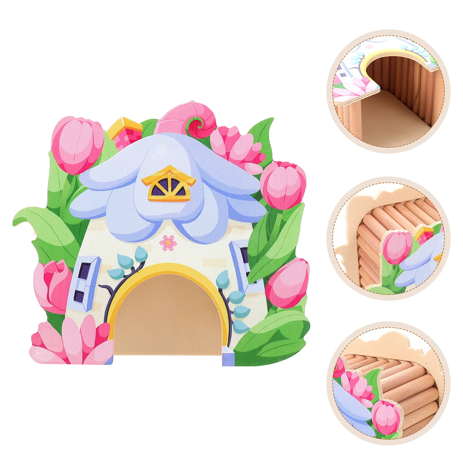 

Hamster House Hideout Petsmall Chinchillawood Wooden Ladder Habitat Hut Place Hide Hideaway Gerbil Cage Accessories Platform