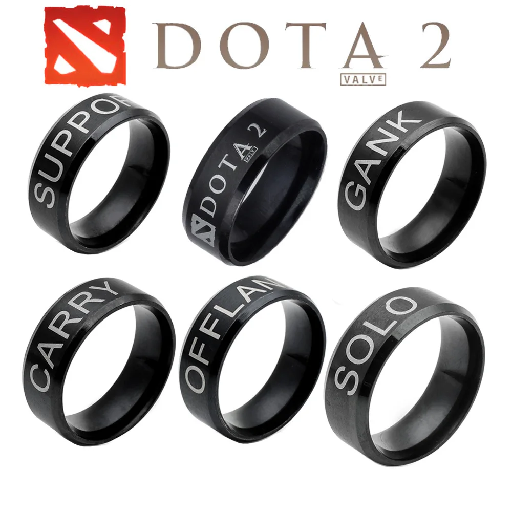 

DOTA2 Stainless Steel Team Position Band Rings for Men OFFLANE CARRY GANK SOLO SUPPORT Sign Metal Ring Fans Party Jewelry Gifts