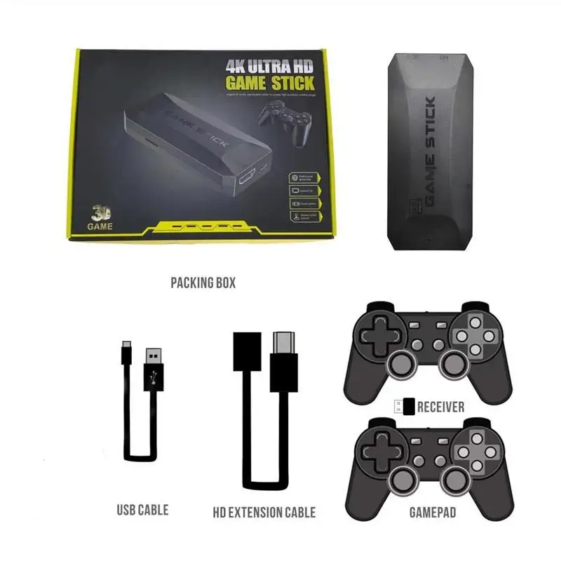 

M16 Game Console Wireless TV Gaming Box With Double Controller Handle 3D 4K High-definition 64G/128G Media Player Game Stick