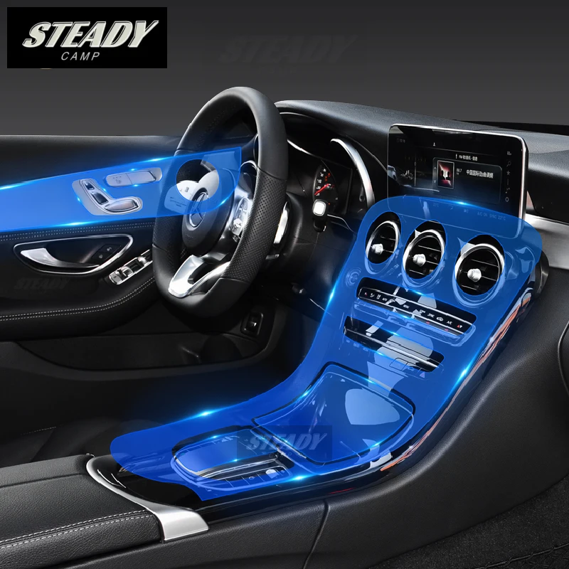 

For Mercedes Benz GLC X253 2020-2022 Car Interior Center Console Transparent TPU Protective Anti-scratc Accessories Refit
