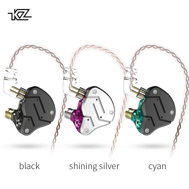 

New KZ ZSN 1DD+1BA Armature Dual Driver Earphone Detachable In Ear Audio Monitors Noise Isolating HiFi Music Sports Earbuds ZST