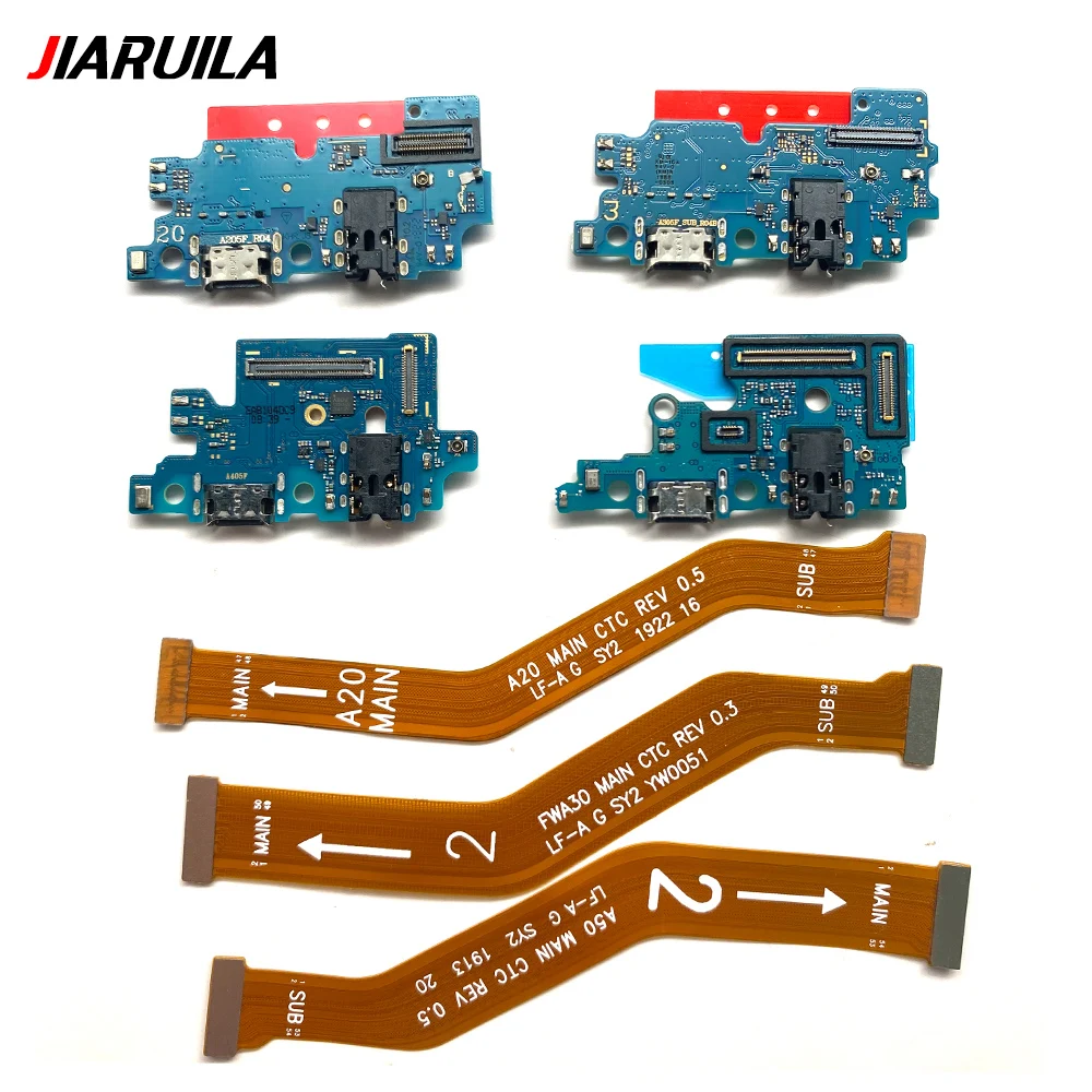 Фото Для Samsung A20 A30 A40 A50 A70: USB-разъем для зарядки, док-станция, плата микрофона, гибкие кабели для материнской платы №3