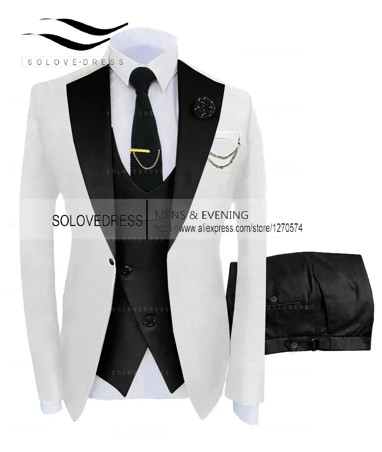 Wedding Suits Men Formal 3 Pieces Tuxedos Slim Fit Business Beige Suits Groom Champagne Tuxedos  Suit (Blazer+Pants+Vest)