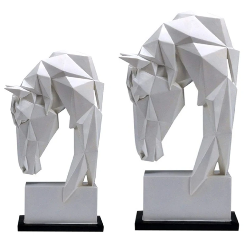 

Horse Head Ornaments Animal Resin Home Decoration Nordic Geometric Crafts Furnishings Living Room Desk Decor