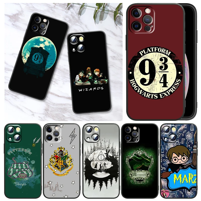 

Ring Potters Cartoon Harries Phone Case For Apple iPhone 14 13 12 Mini 11 XS Pro Max X XR 8 7 6 Plus SE 2020 Cover Black Funda