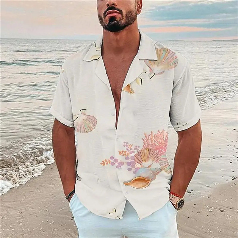 2022 Summer Vacation Hawaiian Shirt For Men 3d Luxury Shirt Tropical Short Sleeve Oversized Sea Tops Tee Shirt Homme Camiseta