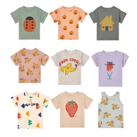 toddler baby girls t shirts bobo 2022 new summer cute cartoon print pattern tops short sleeved kids boys t shirts for children