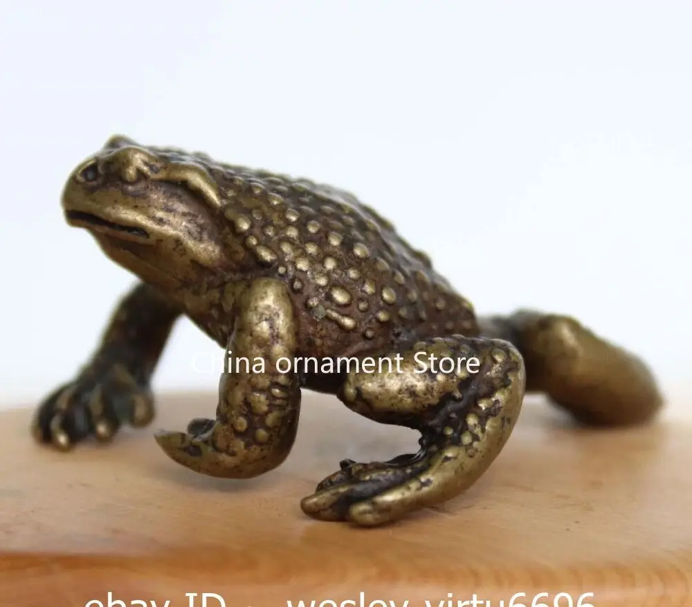 Китай Медь Бронза Ручной Работы Фэн-Шуй Багатство Лягушка Золотая Жаба Маленькая
