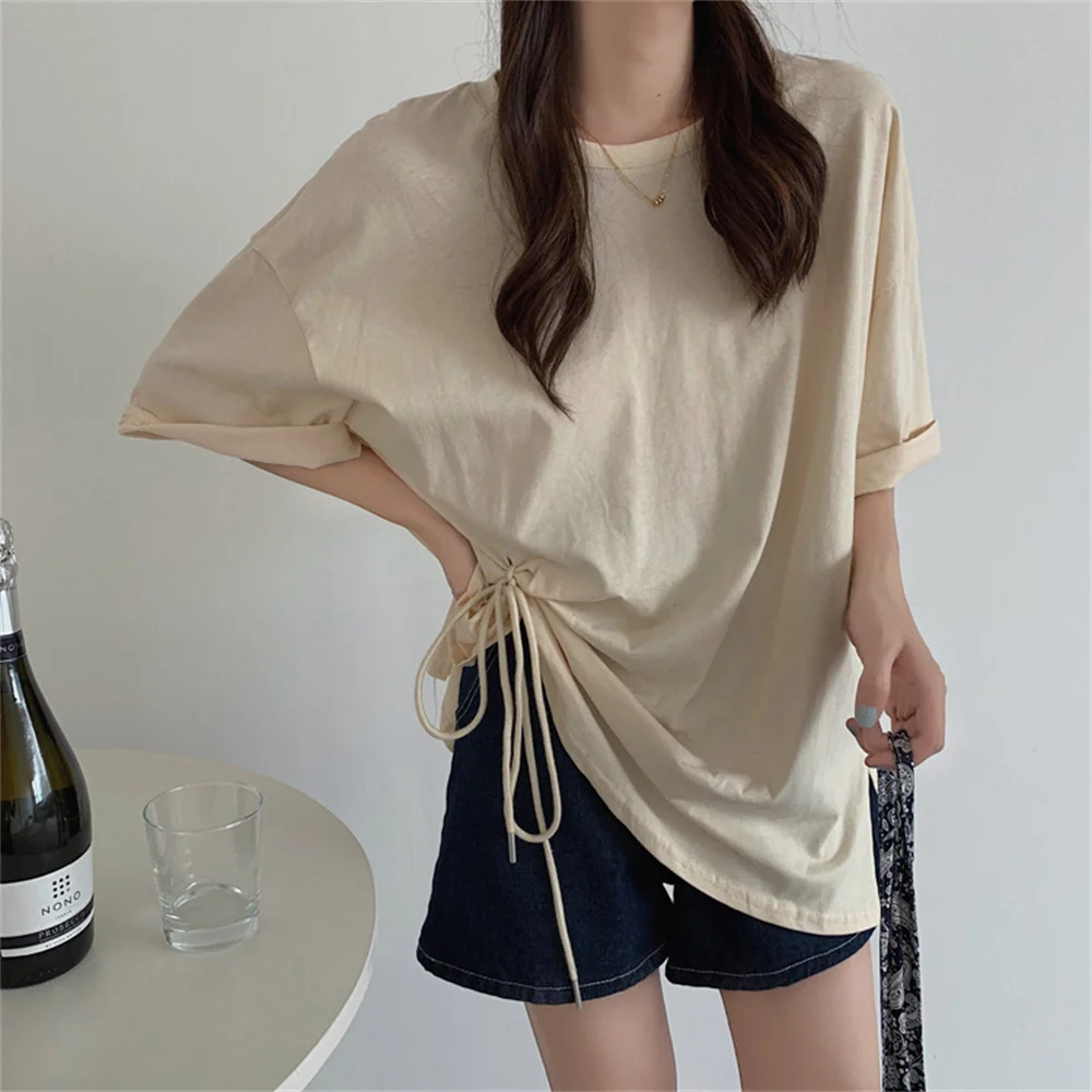 Футболка Alien Kitty Женская однотонная на шнуровке стильный топ с коротким рукавом