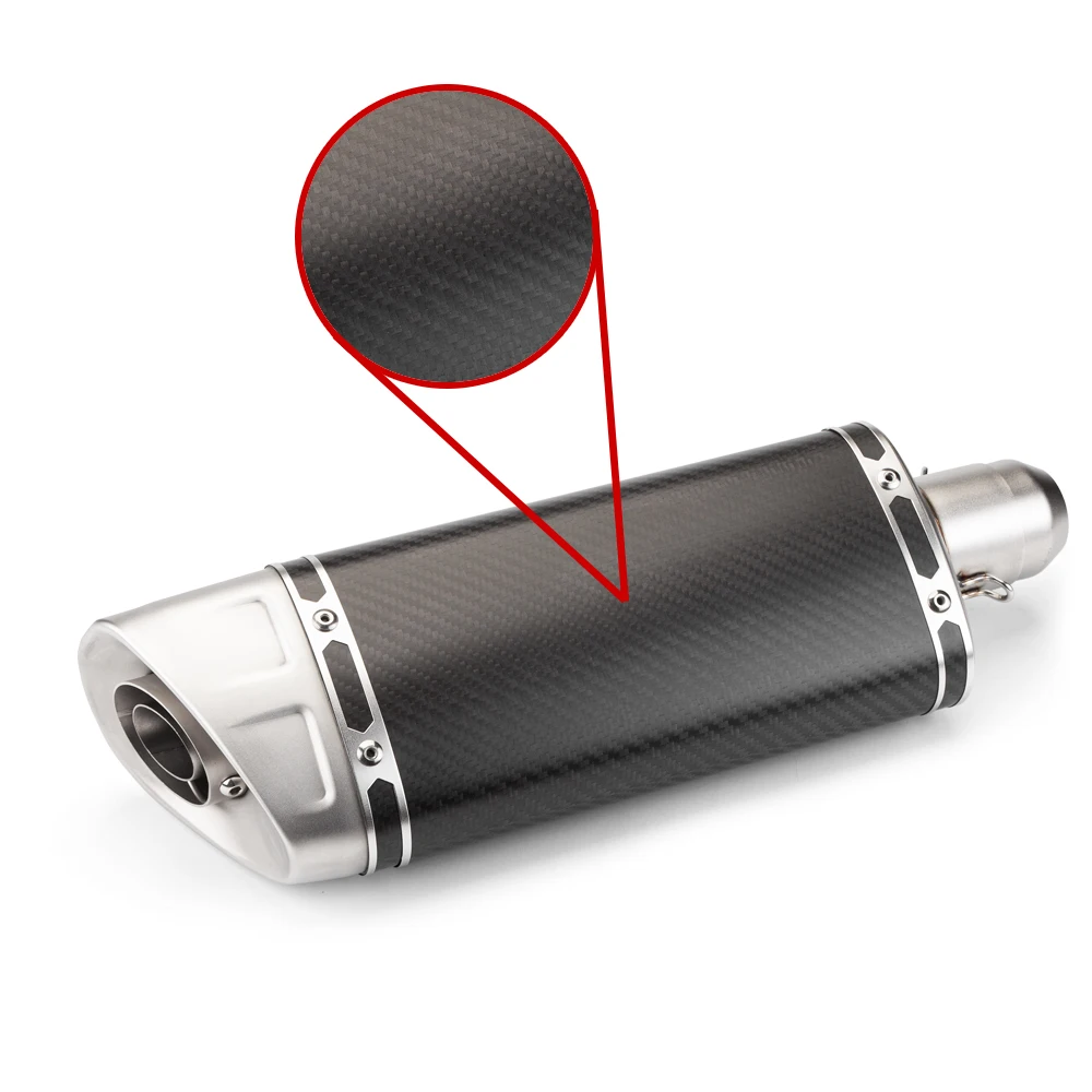 Universal 51mm Escape Moto Exhaust Motorcycle carbon fibre Muffler Motocross Pipe For R6 Z900 MT07 R3 R25 MT03 NK250 MT09