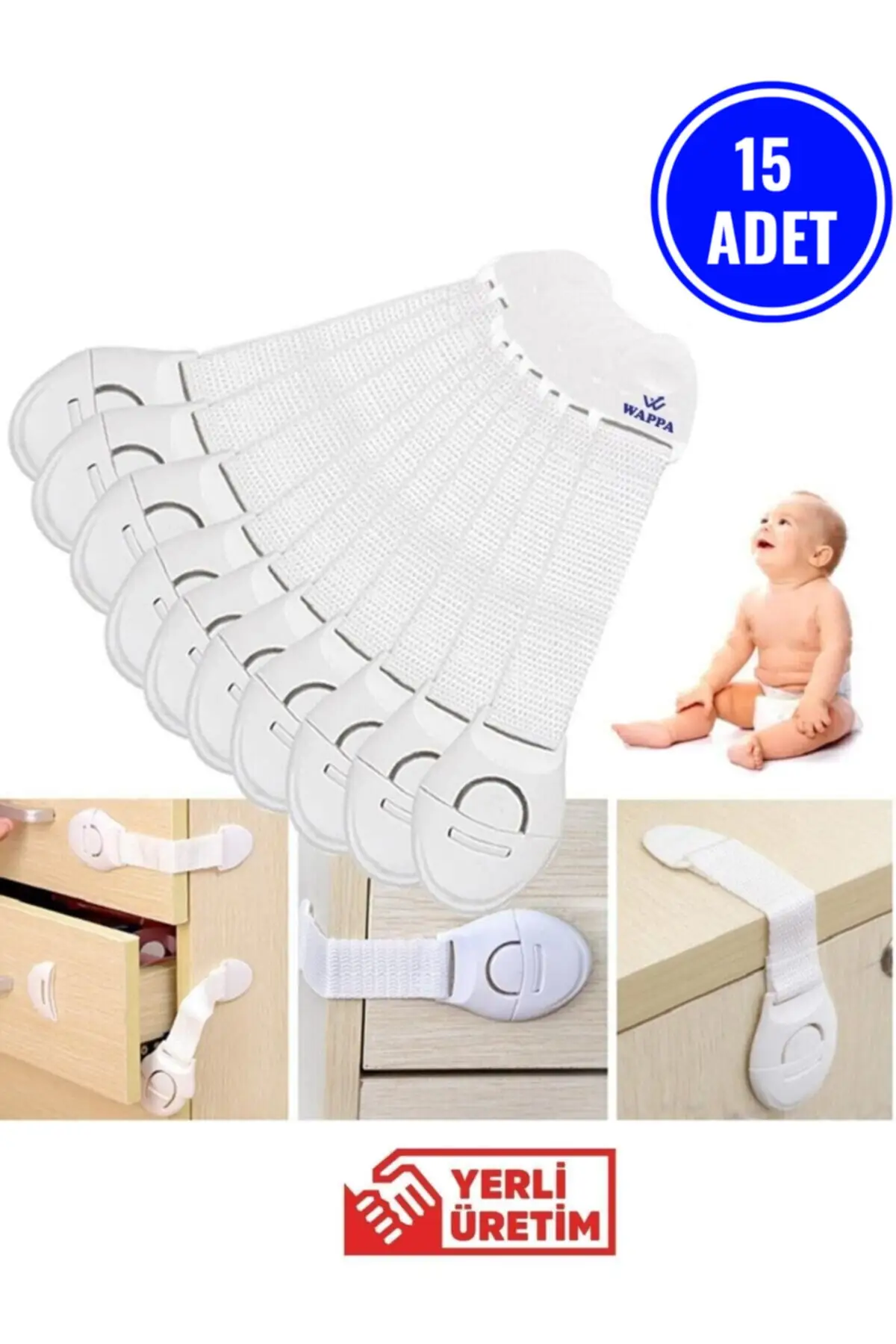

15Pcs Baby Child Safety Cabinet And Drawer Lock Multi-Purpose Child Lock Super Superior Adhesion mother baby safety is important