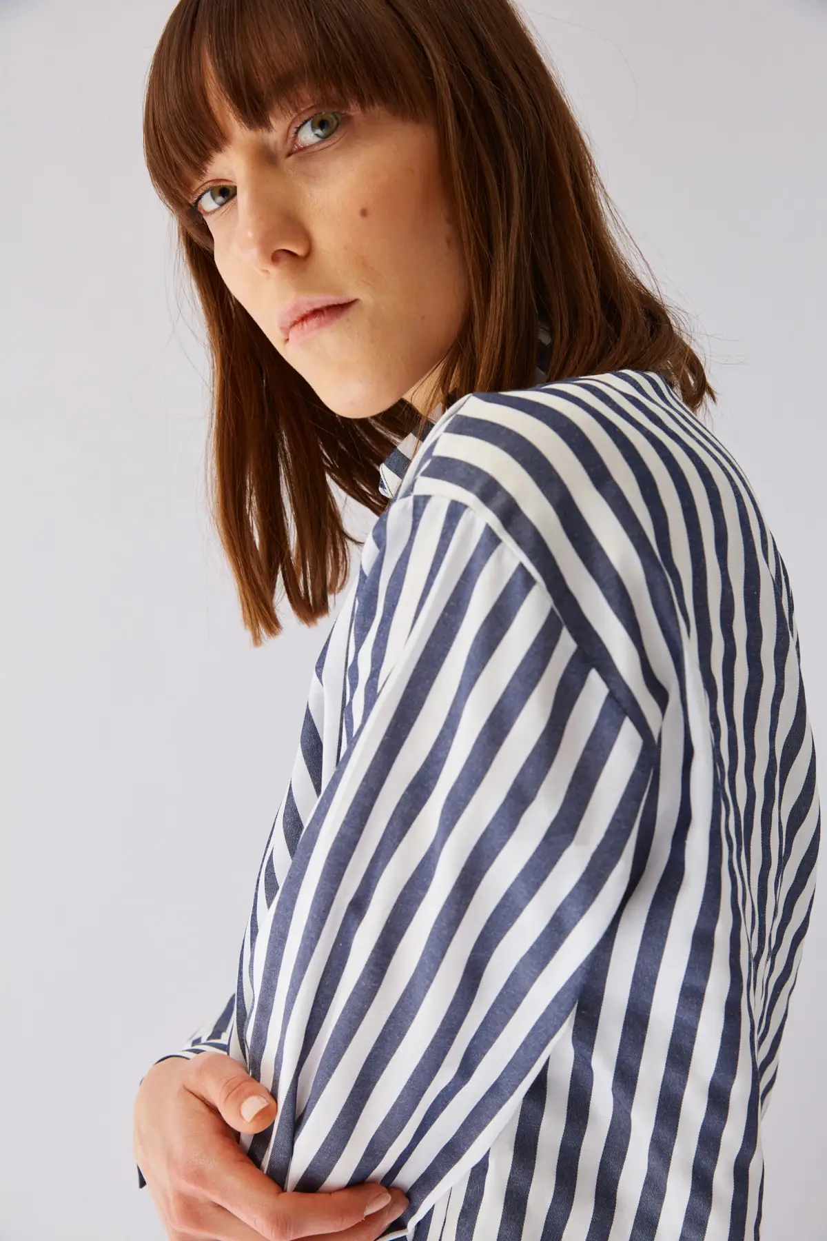 

Blue Collar Stripe Tunic Muslim Tunic 2021 Fashion