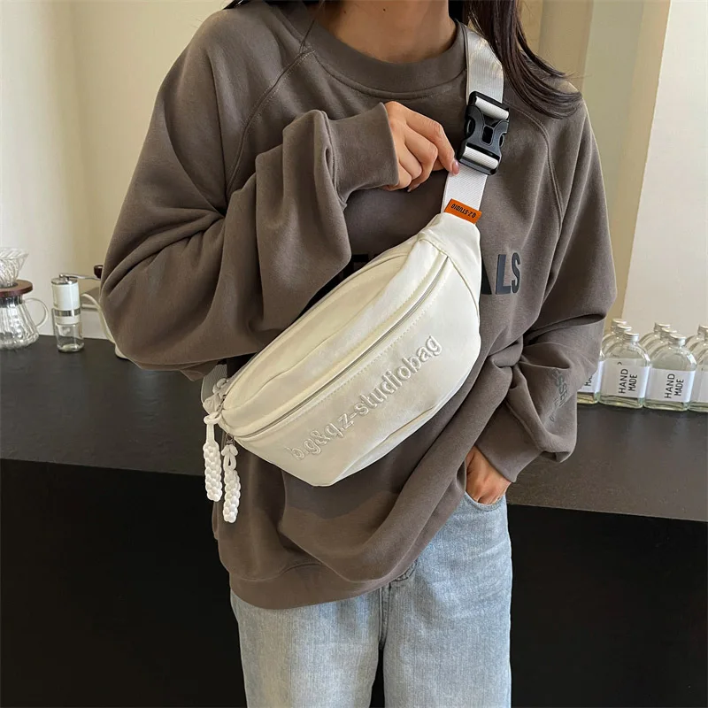 Повседневные трендовые поясные сумки уличные женские холщовые сумочки на ремне