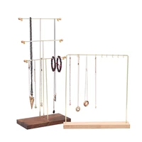 lron necklace rack metal gold plated necklace rack log base necklace display rack hook nordic jewelry rack