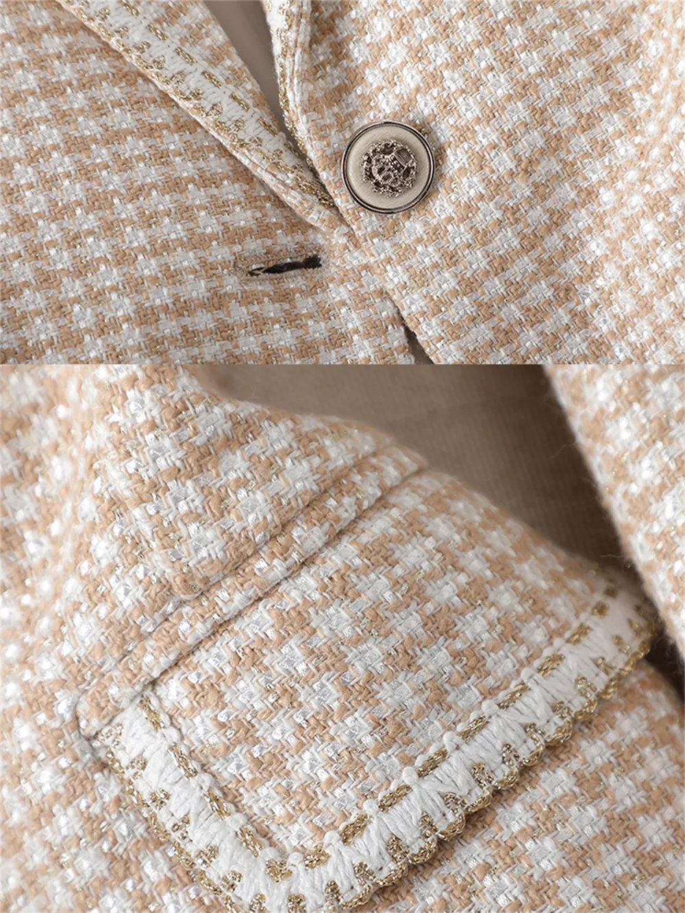 Plaid Women Blazer 2023 New in Business Work Long Sleeve Single Button Clothing Female Elegant Office Ladies Formal Slim Jacket