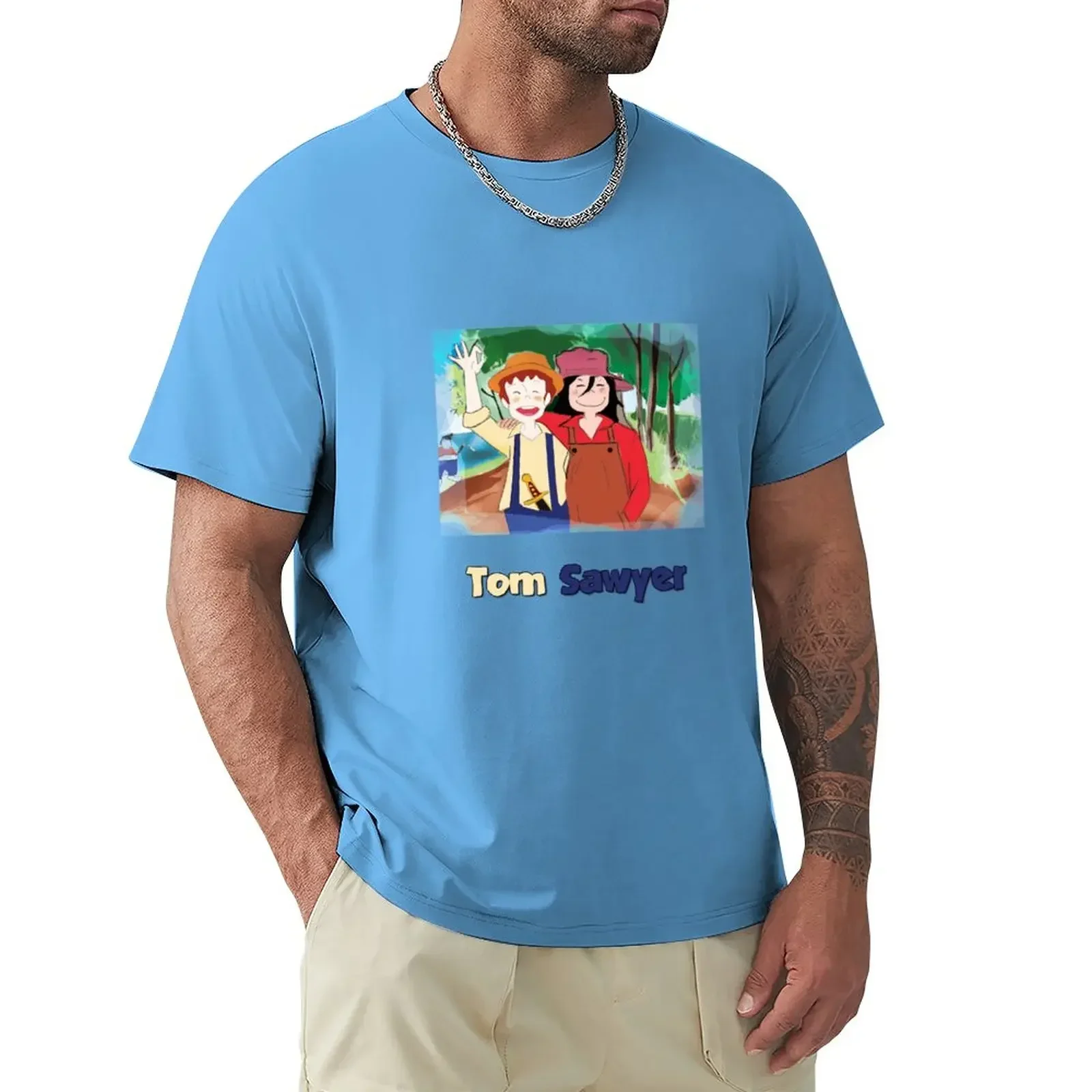 Футболка мужская хлопковая модная Тяжелая рубашка с принтом Тома Сойера и