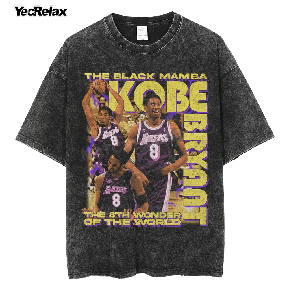 

2022 Washed Tees Men Hip Hop Streetwear T Shirt Short Sleeve Basketball Star Graphic Printed T Shirt Ripped Harajuku T-Shirts
