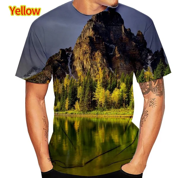 

Новинка 2023, Мужская футболка с 3D рисунком пейзажа