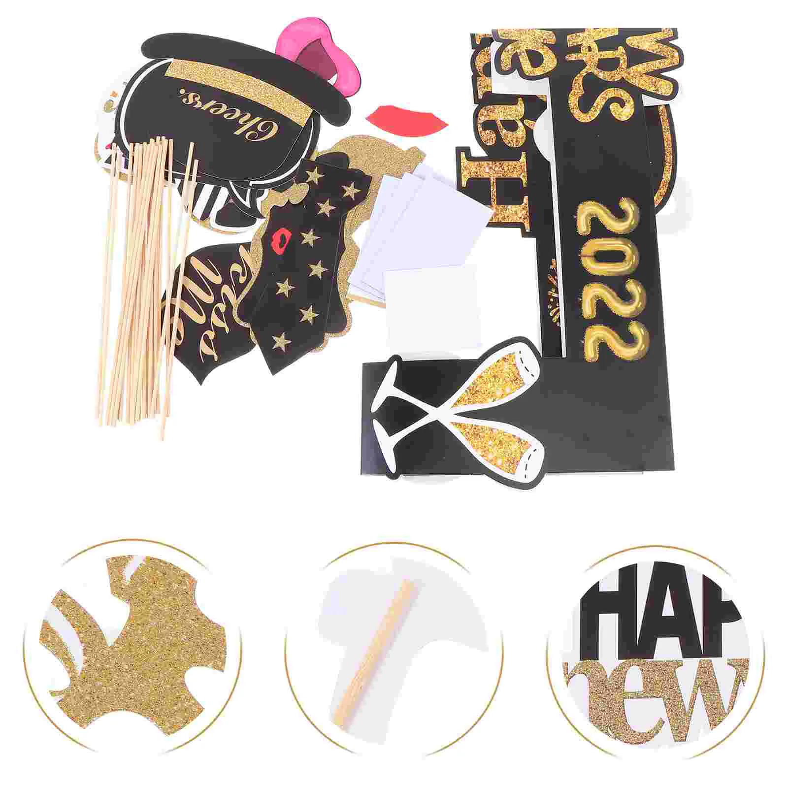 

1 Set of Funny 2022 New Year Picture Taking Prop Photo Frame Photo Prop