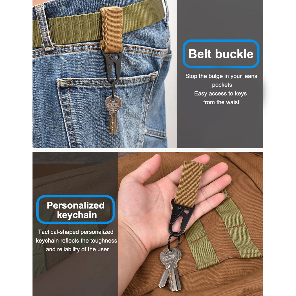 

4Pcs/Set Carabiner High Strength Nylon Key Hook Webbing Buckle Hanging System Belt Buckle Hanging Camping Hiking Accessories