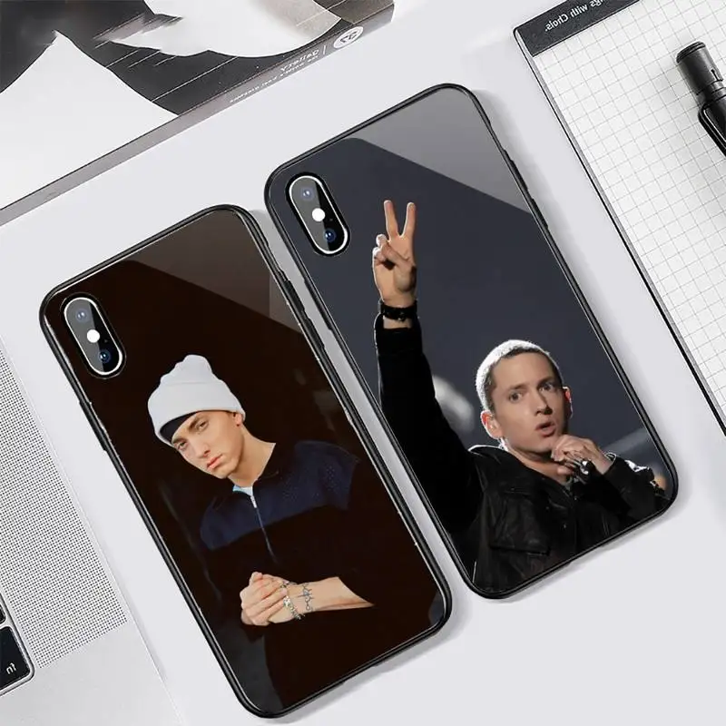 

Eminem Rapper singer Phone Case Tempered glass For iphone 11 12 13 PRO MAX mini 6 7 8 plus X XS XR
