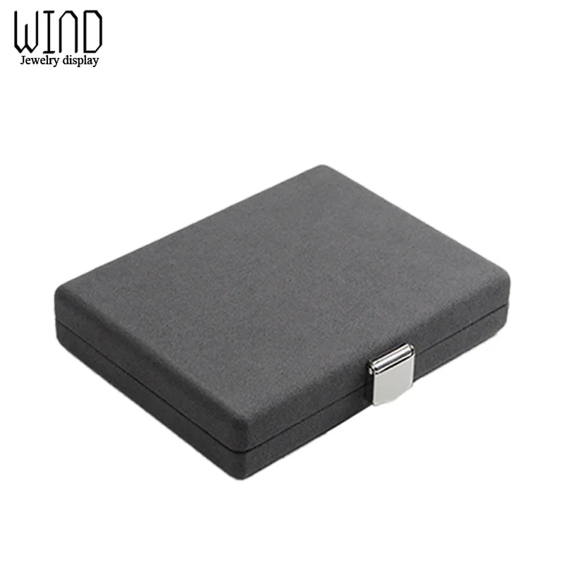Качественная синяя коробка для хранения бриллиантов из микрофибры черный