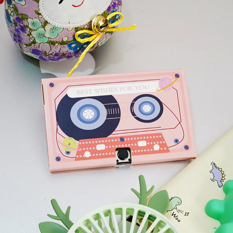 

5 Styles 30S Colorful Sound Voice Audio Cassette Shape Greeting Card Recordable Special Programmable Music Paperboard Gift
