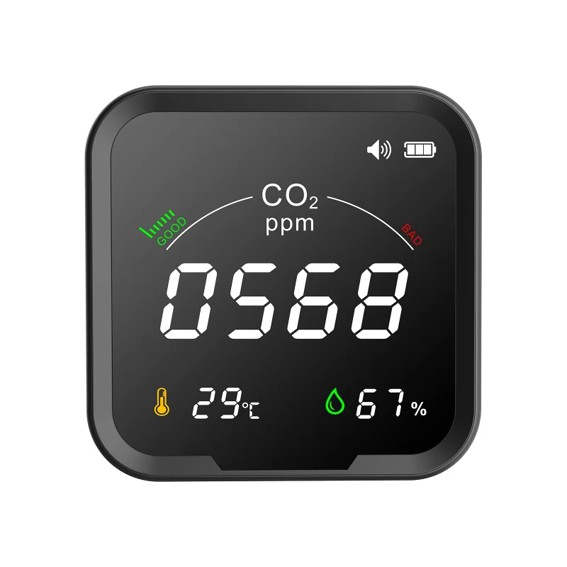 

OEM CO2 Meter with Alert PTH-9C Gas Tester with Temperature and Humidity Indoor Wall Hanging Carbon Dioxide Detector