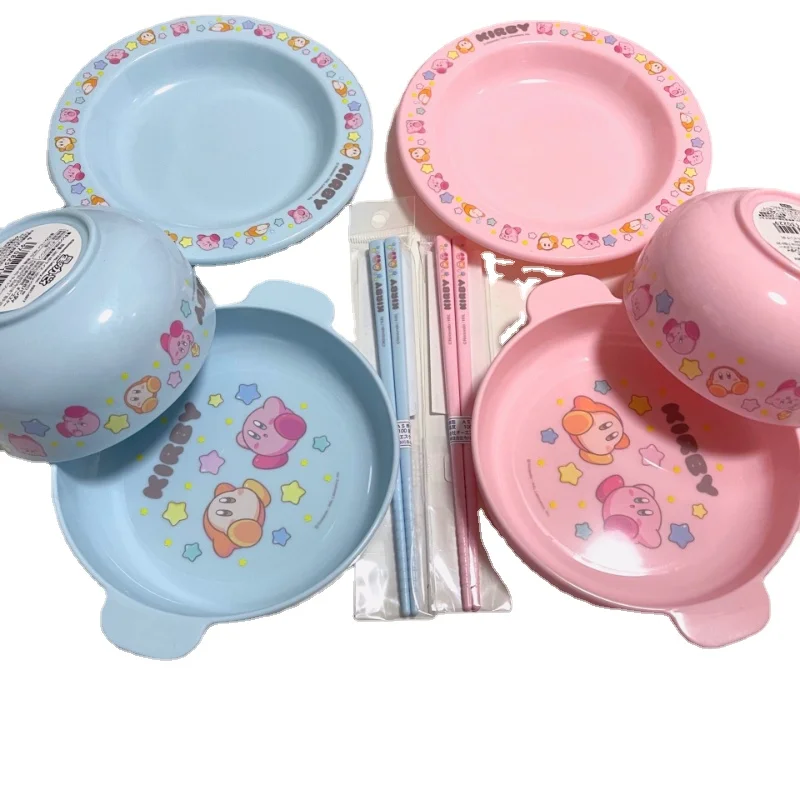 

Authentic Japanese Star Kirby Cute Plastic Heat-resistant 140 Degree Tableware Dinner Plate Water Cup Microwaveable Tableware