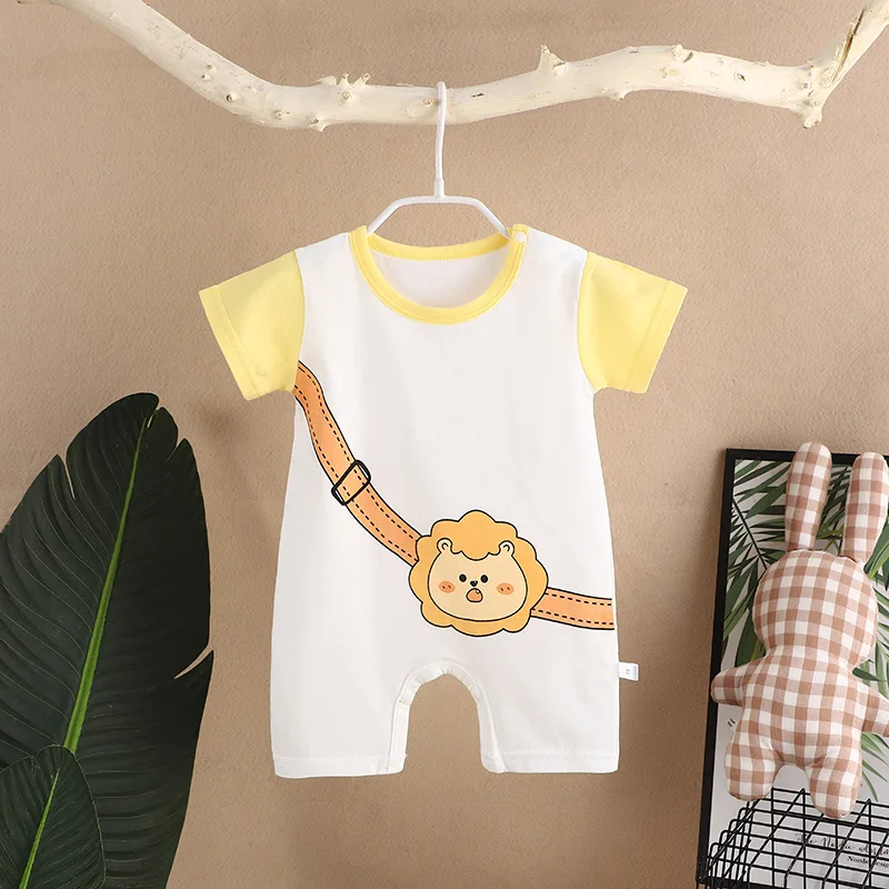 

Spring Casual Baby Girl Clothes Cotton Bodysuit Baby Boy Clothes O-Neck Short Sleeve Clothing Sets 2023 Newborn Infant Baby Set
