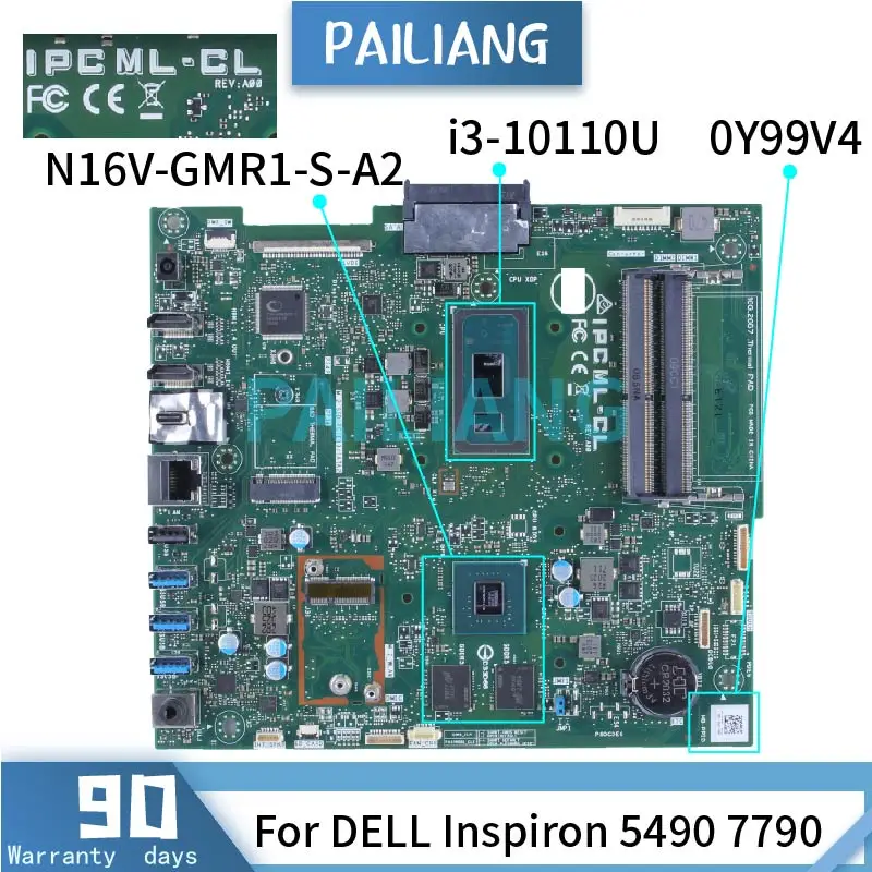 

Материнская плата все-в-одном для DELL Inspiron 24 5490 27 7790, модель REV:A00 0Y99V4 IPCML-CL DDR4 AIO, материнская плата