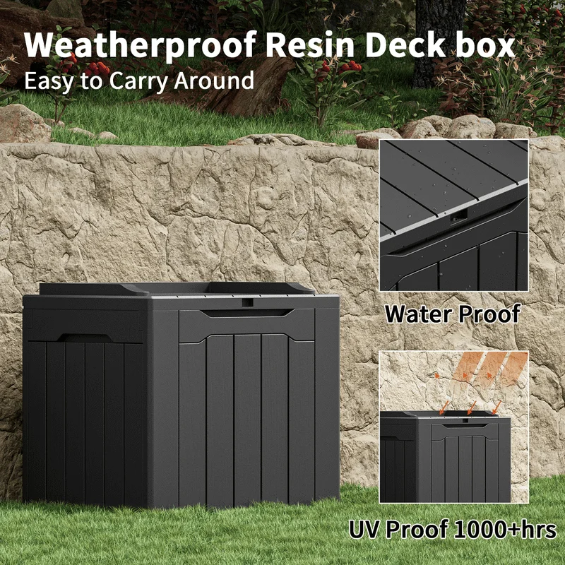 

32 Gallon Patio Deck Box with Seat,Black