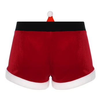 Men's Christmas Elk Santa Claus Boxer Shorts Sleep Trunks Cosplay Lingerie Underwear Underpants Flannel Sleepwear Pajamas 6