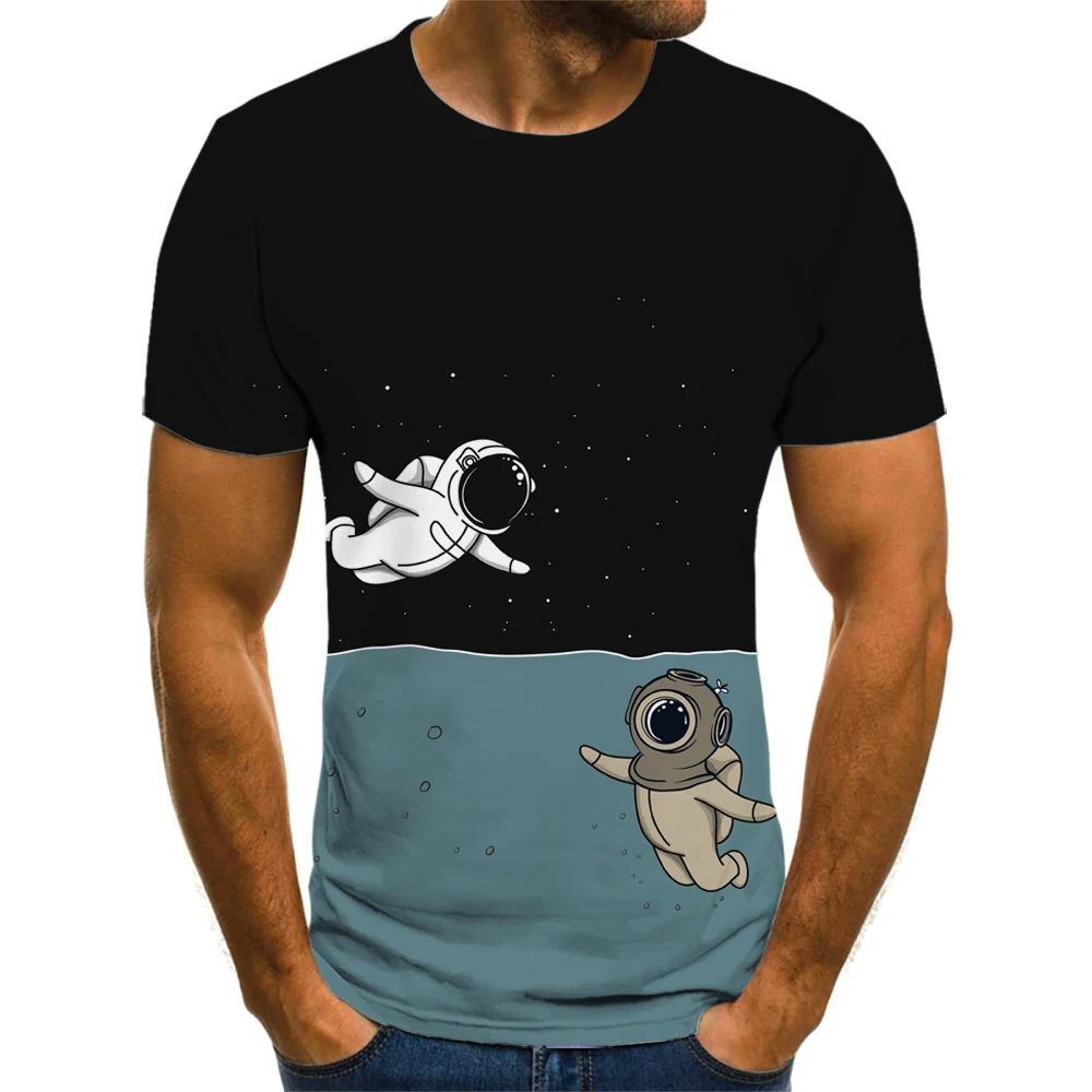 

Space Astronaut Graphic T Shirts For Men Clothing Camisetas Tops Tee Ropa Hombre Streetwear Camisa Masculina Verano Roupas Koszu