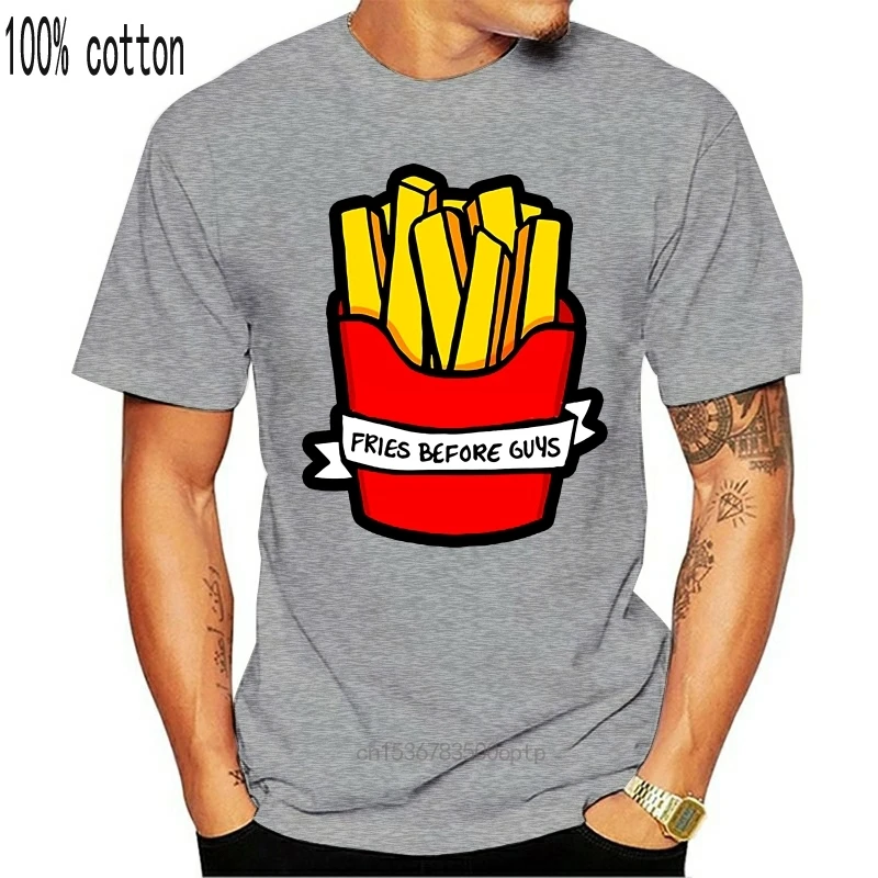 

Men's 2019 Fashion Style T-Shirt Fries Before Guys Women Plus Size Fashion Funny High Quality Comfortable Kawaii Sweet T Shirt