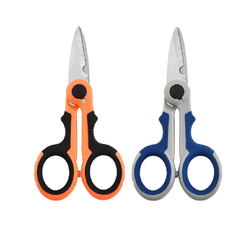 

New High Carbon Steel Scissors Household Shears Tools Electrician Scissors Stripping Wire Cut Tools for Fabrics, Paper and Cable